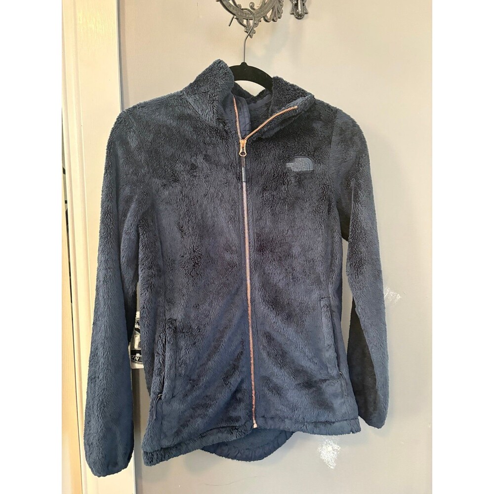 North Face Women's size XS OSITO LUX Fleece Full Zipper Jacket navy rose gold